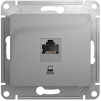 Розетка компьютерная без рамки Systeme Electric Glossa 1-м. RJ45 5e алюминий картинка